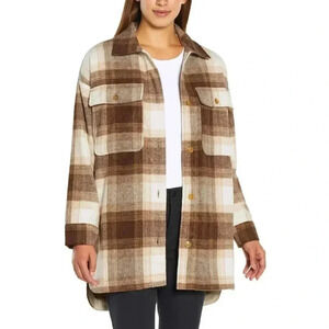 Banana Republic Brown Plaid Flannel Shirt Jacket